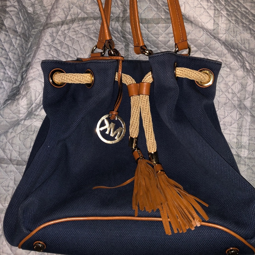 Blue canvas Michael kors purse